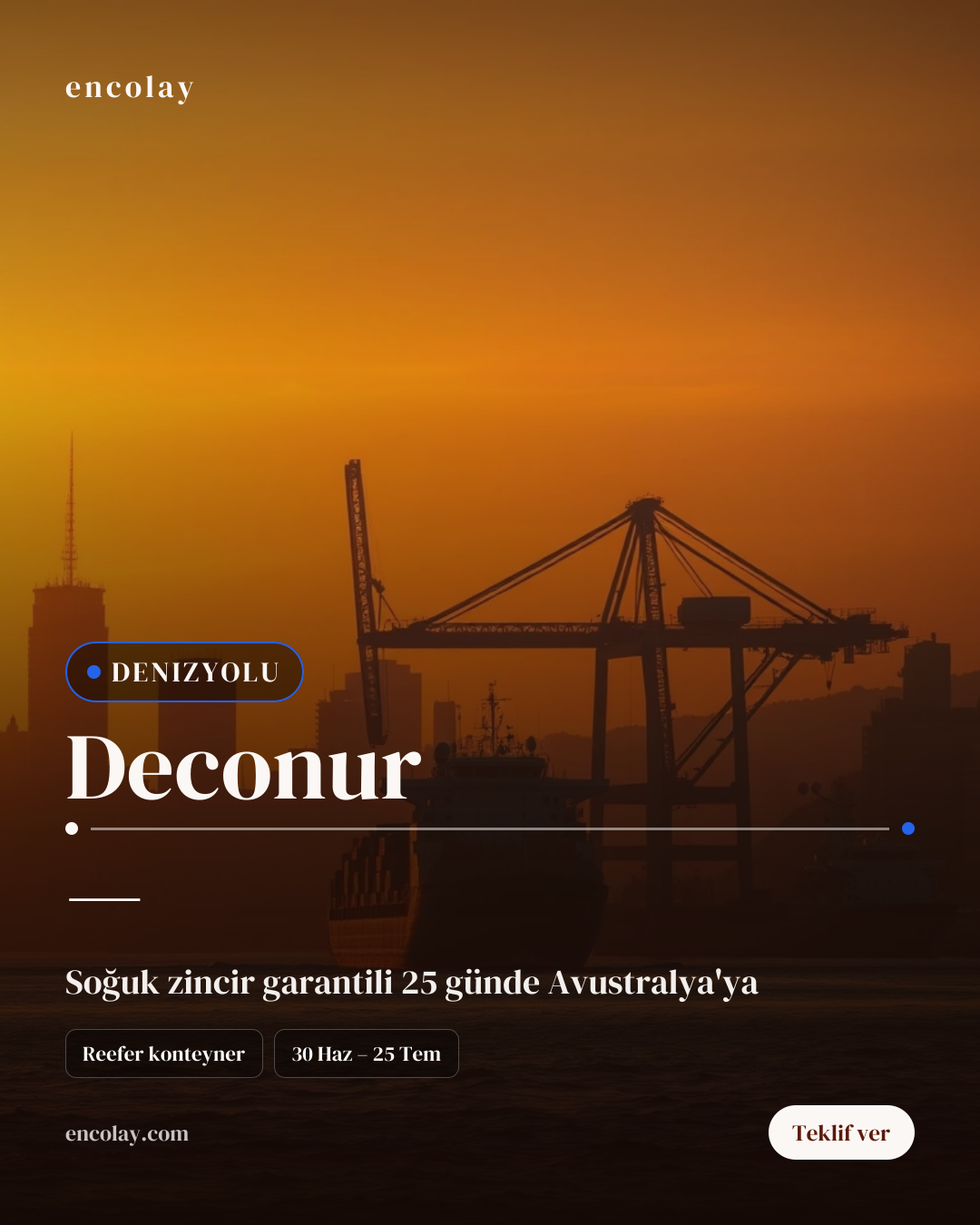 Deconur-Avustralya 40'lık Konteyner Taşıması