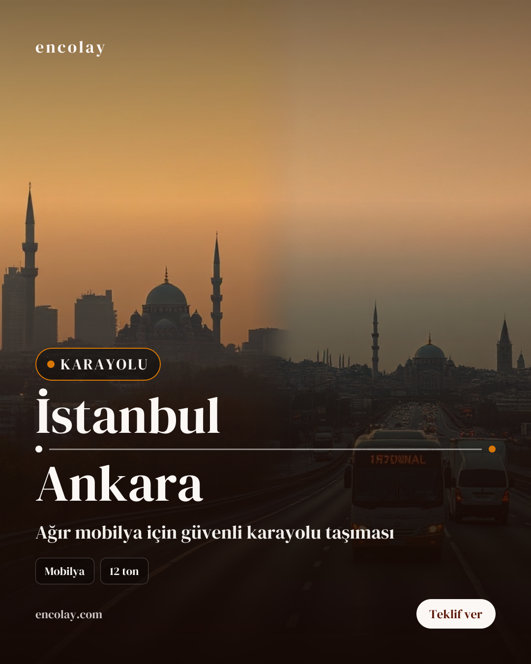 İstanbul-Ankara arası 12 ton mobilya karayolu taşıması