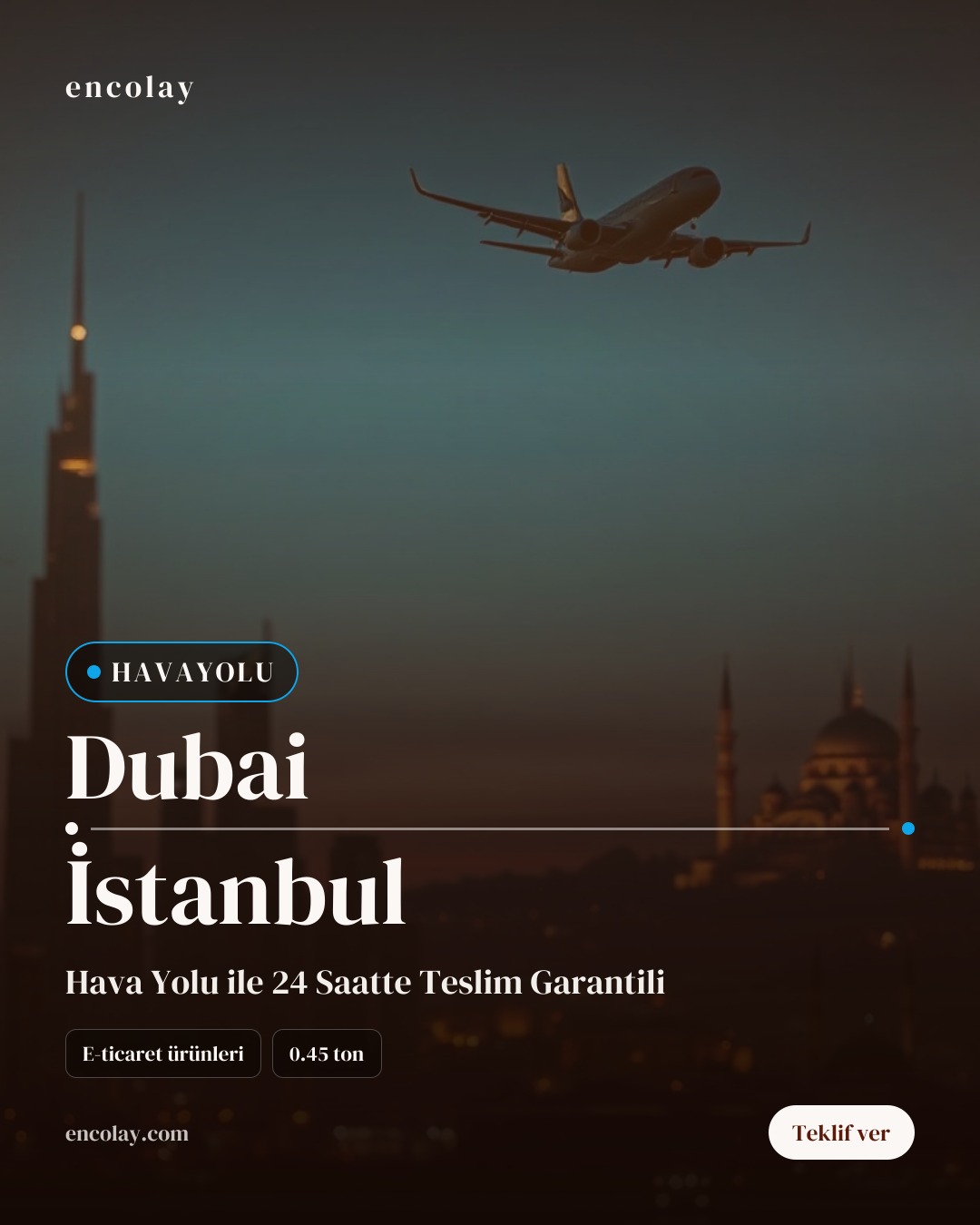 Dubai-İstanbul arası e-ticaret ürünleri havayolu taşıması