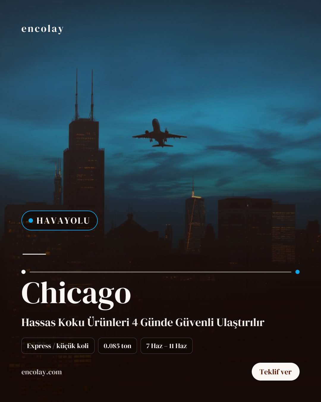 Türkiye-Chicago Havayolu Parfüm Taşıması (85 kg)