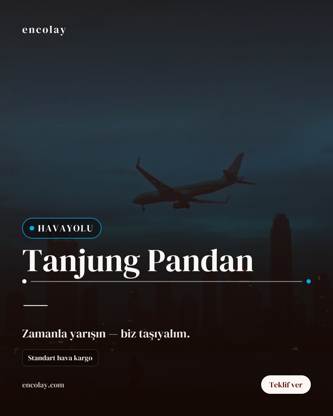 Endonezya Tanjung Pandan - Türkiye Havayolu Taşıması