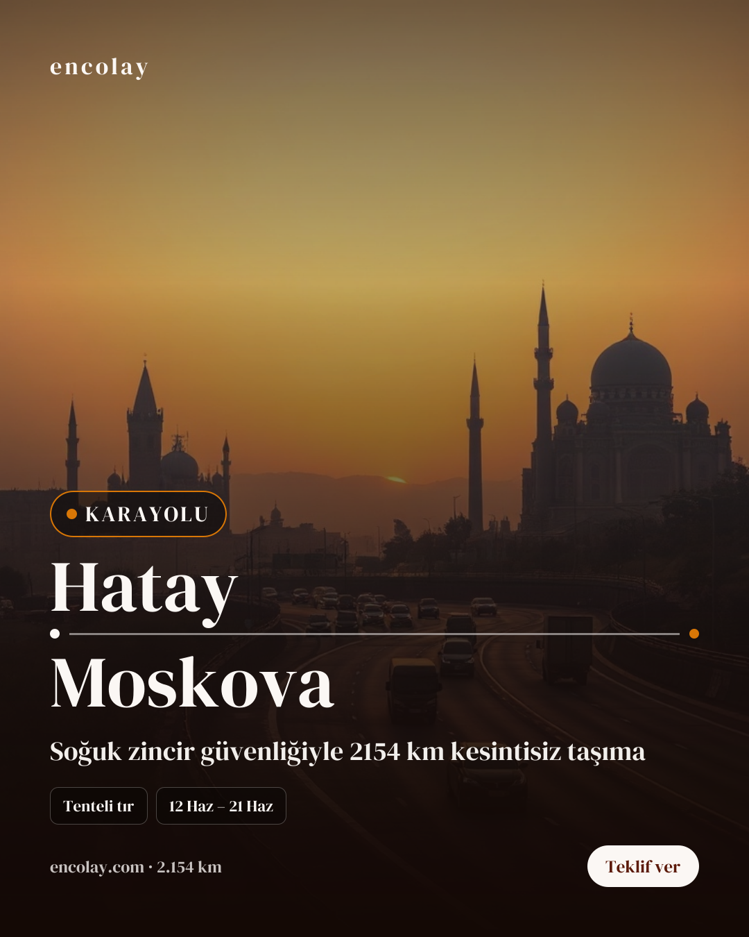 Boş araç: Hatay → Moskova · Mega tır