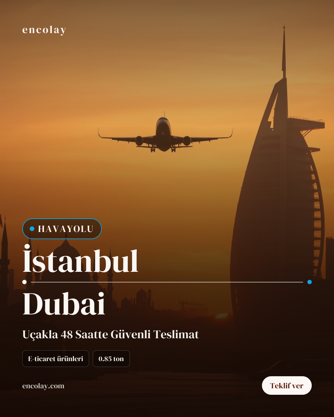 İstanbul-Dubai arası e-ticaret ürünleri havayolu taşıması