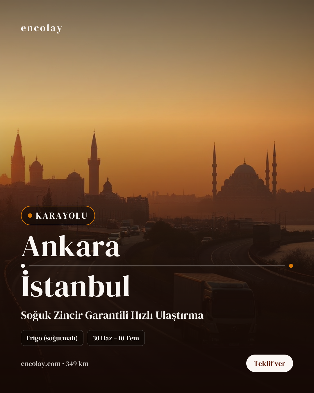 Boş araç: Ankara → İstanbul · Tır (tenteli)