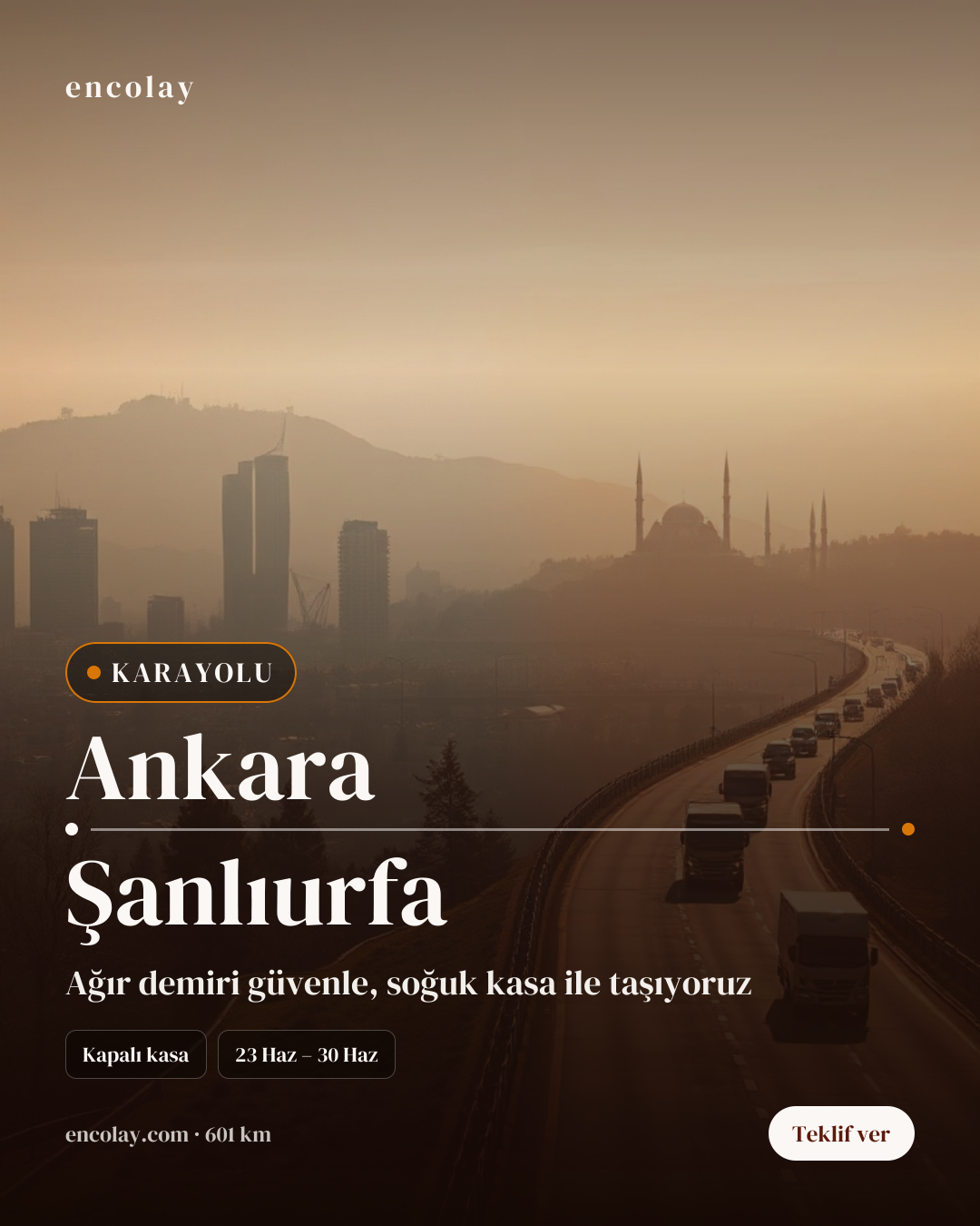Ankara-Şanlıurfa Arası Demir Profil Taşıma