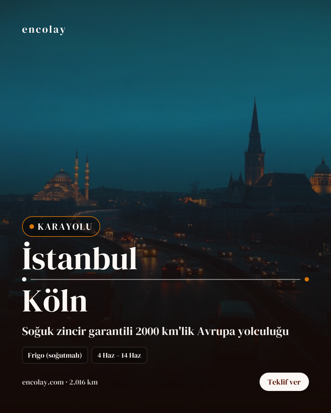 Boş araç: İstanbul → Köln · Tır (tenteli)