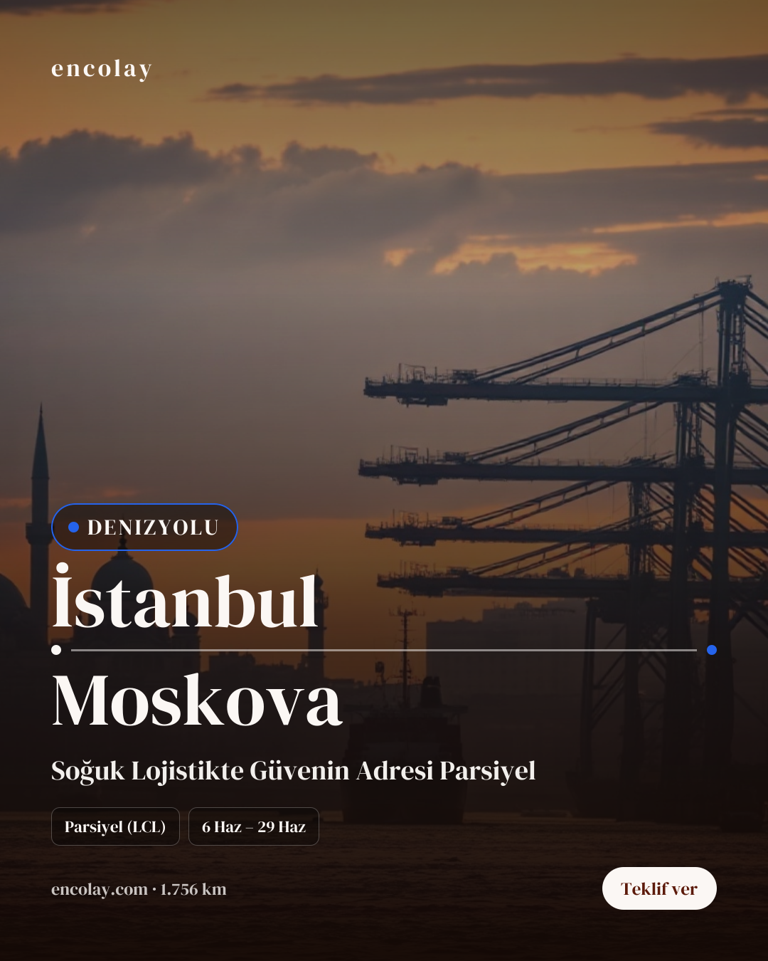 Boş araç: İstanbul → Moskova · Konteyner taşıyıcı