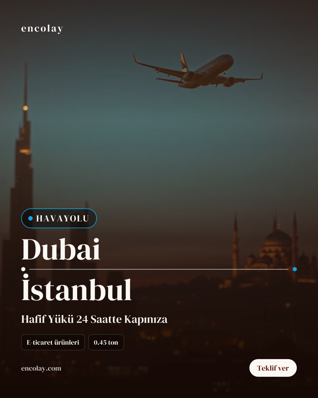 Dubai-İstanbul arası elektronik ürünler havayolu taşıması