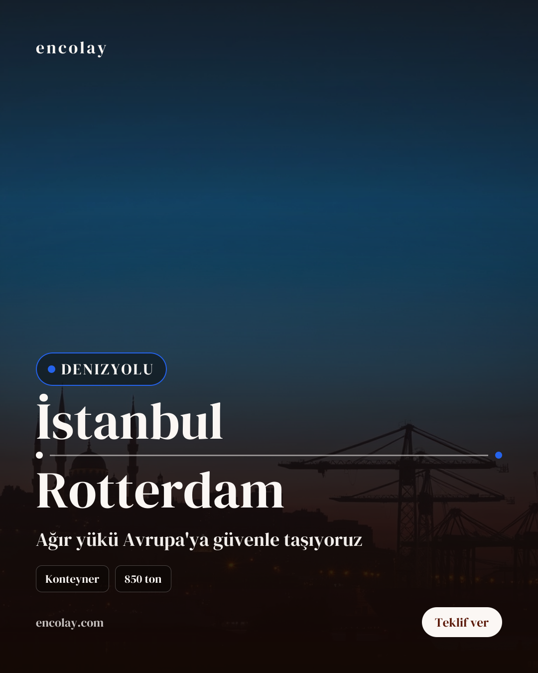 İstanbul-Rotterdam arası 850 ton tekstil ürünü konteyner taşıması