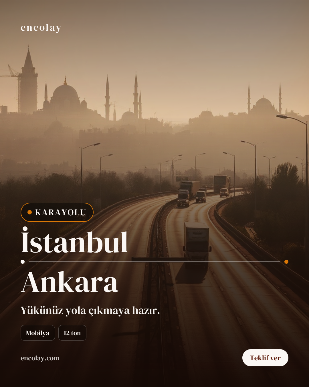 İstanbul-Ankara arası 12 ton mobilya karayolu taşıması