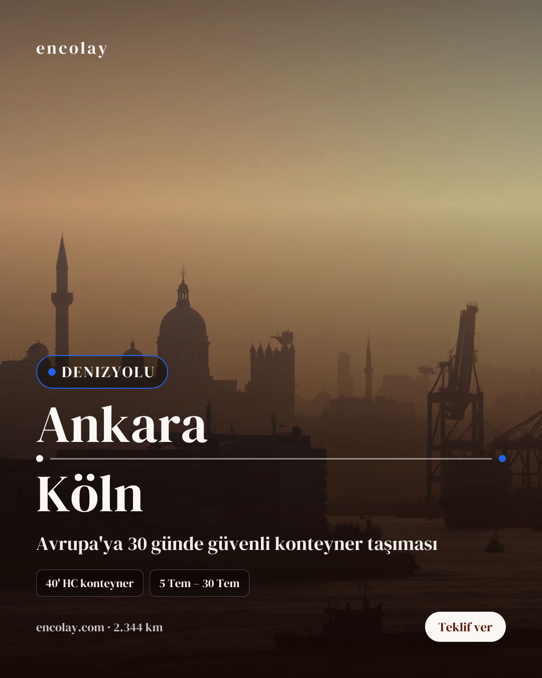 Boş araç: Ankara → Köln · Konteyner taşıyıcı