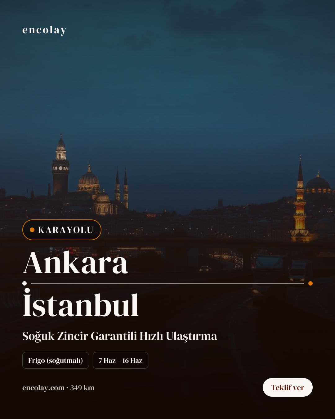 Boş araç: Ankara → İstanbul · Tır (tenteli)