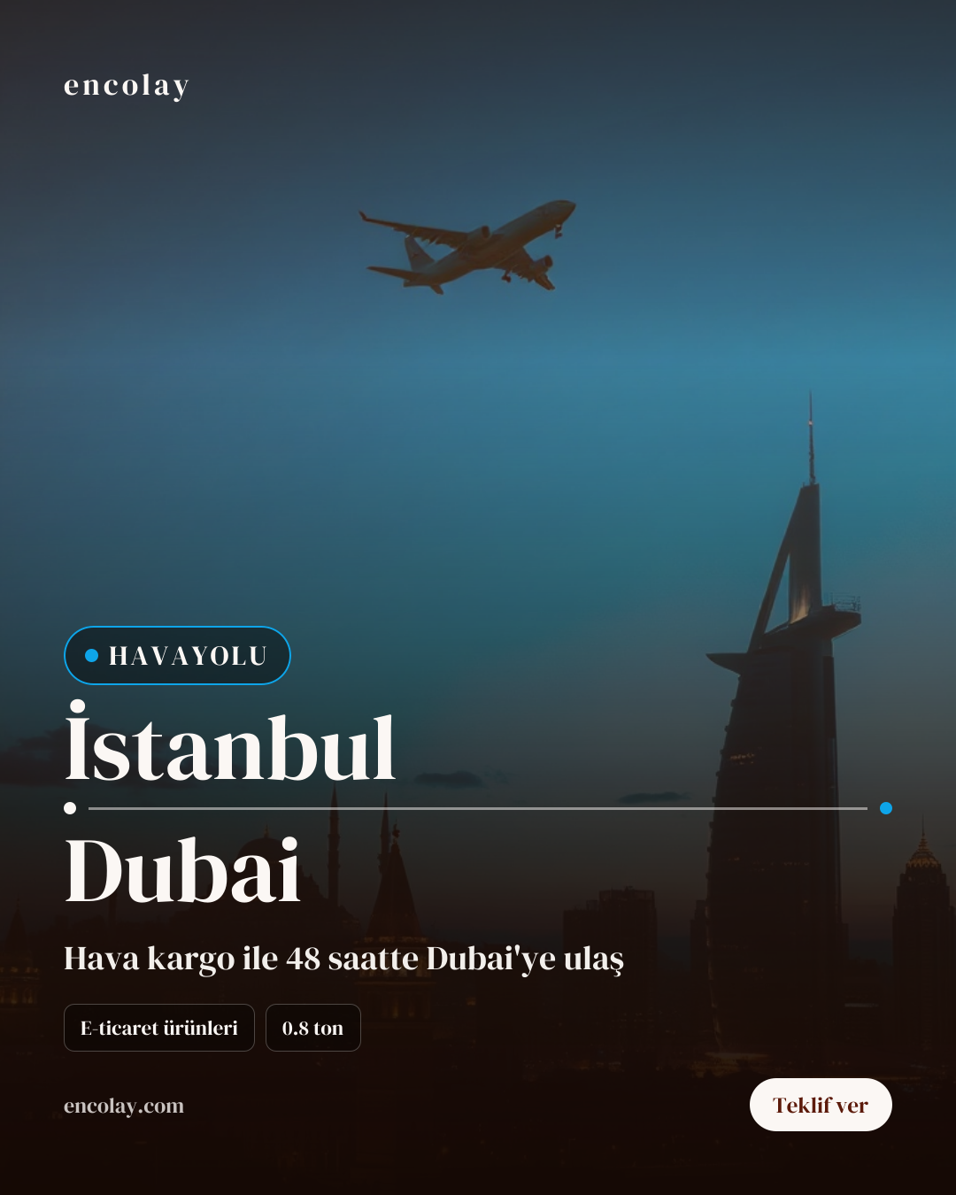 İstanbul-Dubai arası e-ticaret ürünleri havayolu taşıması