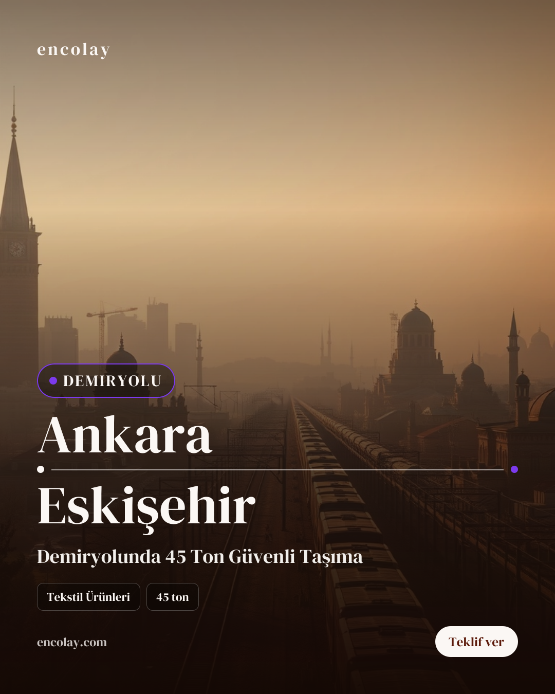 Ankara-Eskişehir arası 45 ton tekstil ürünleri demiryolu taşıması