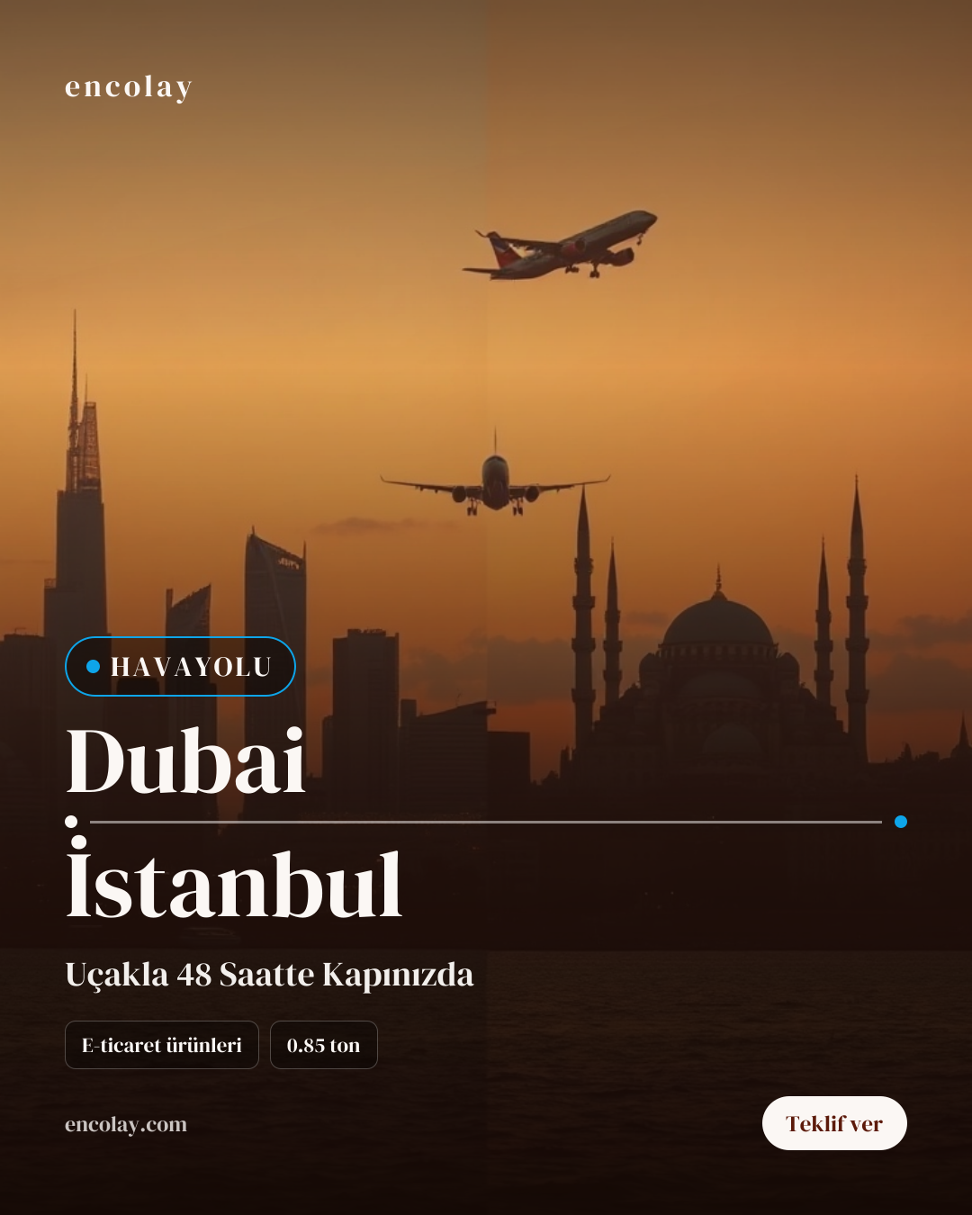 Dubai-İstanbul arası e-ticaret ürünleri havayolu taşıması