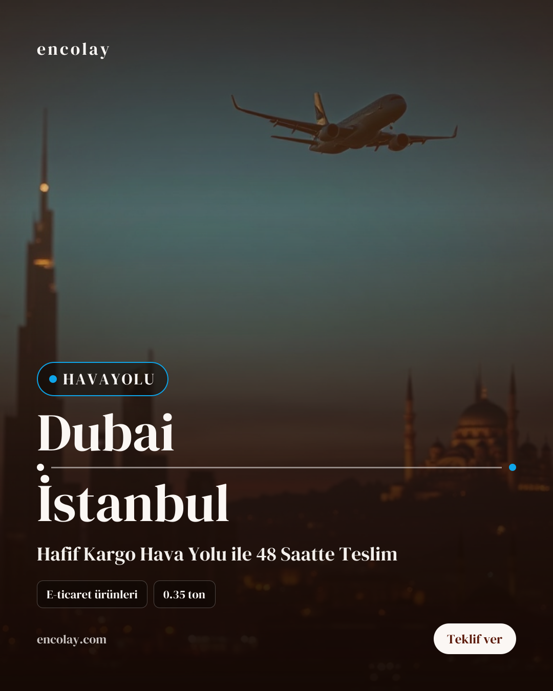 Dubai-İstanbul havayolu e-ticaret ürünleri taşıması