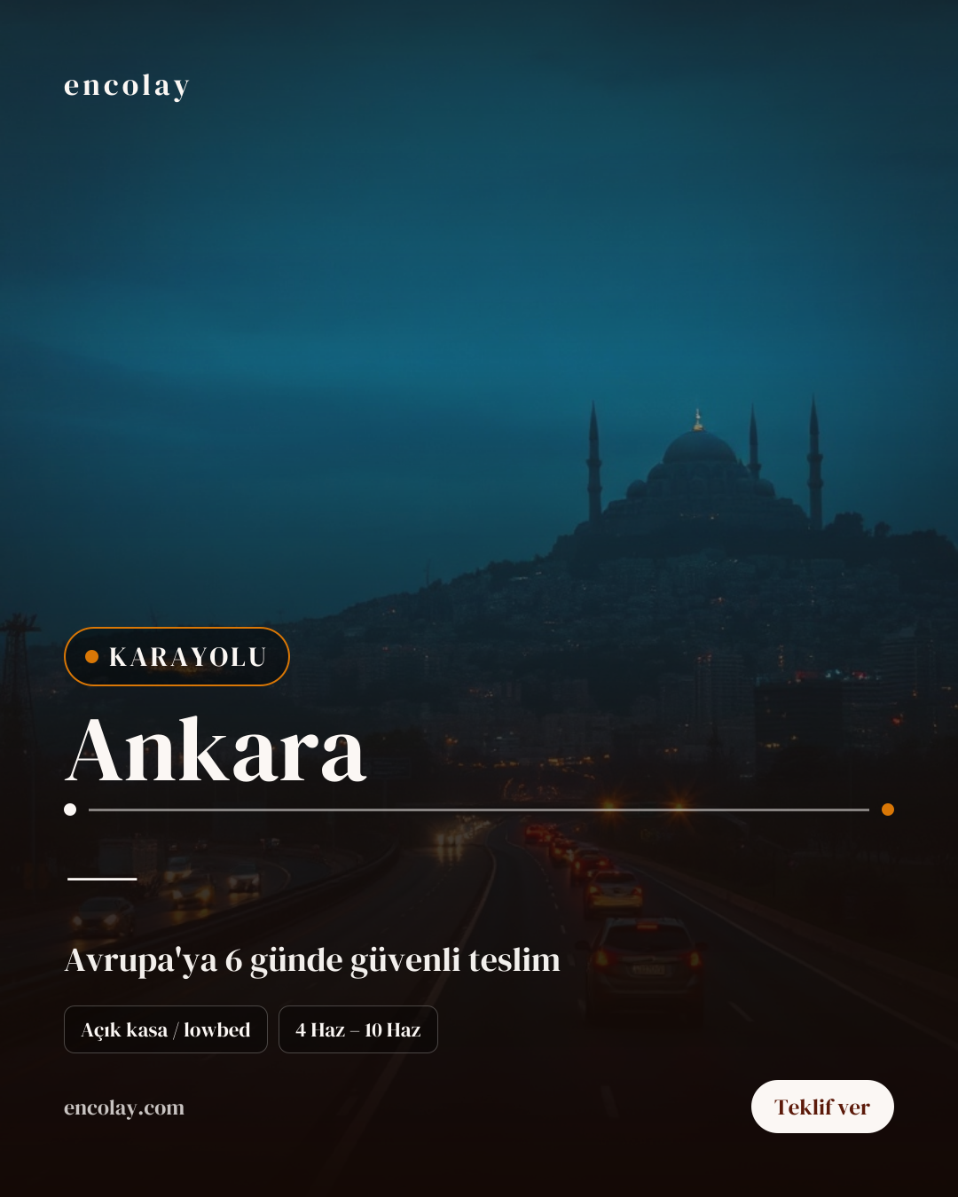 Ankara-Hollanda arası 10-15 koli karayolu taşıması