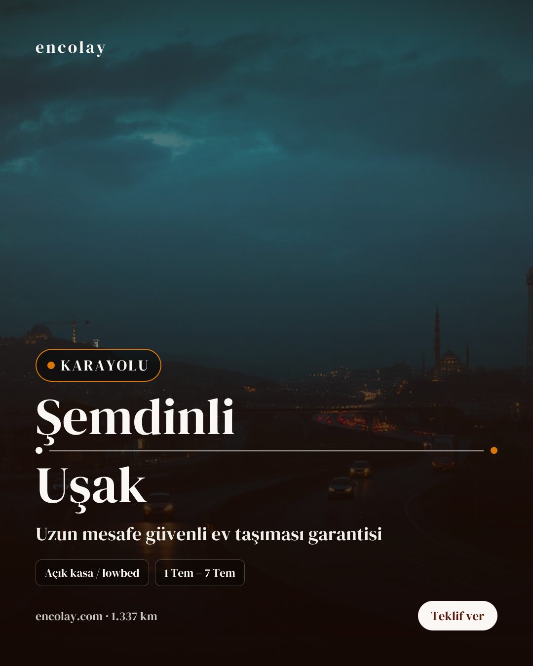 Şemdinli-Uşak Arası Ev Eşyası Nakliyesi