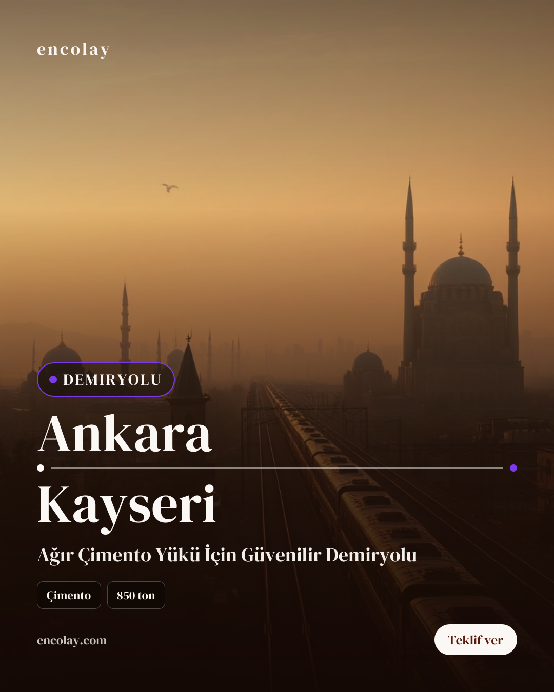 Ankara-Kayseri arası 850 ton çimento demiryolu taşıması