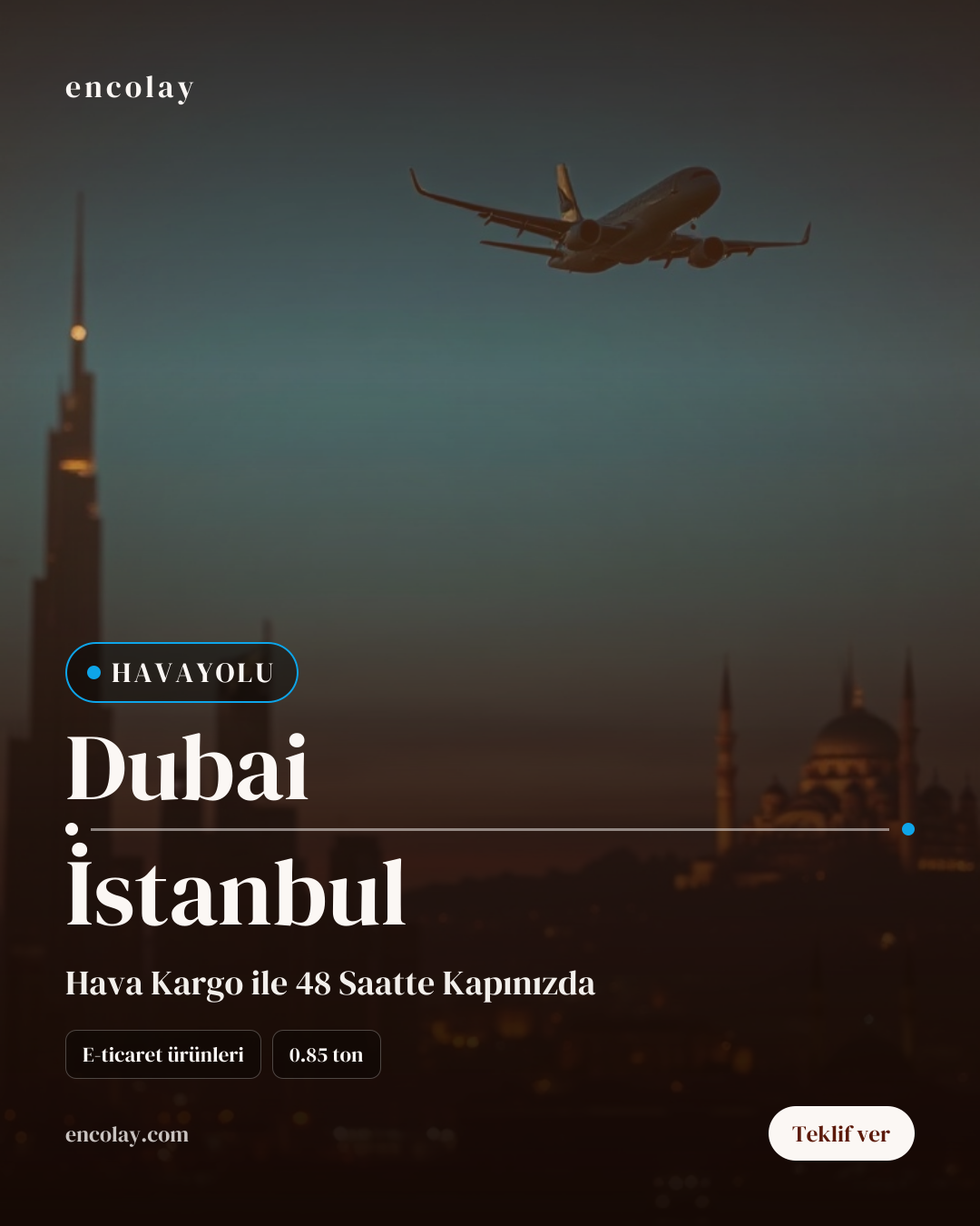 Dubai-İstanbul arası e-ticaret ürünleri havayolu taşıması