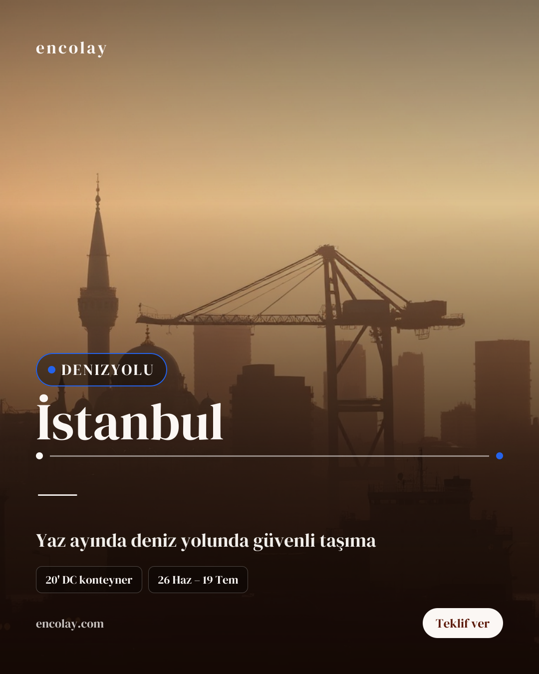 İstanbul'dan Denizyolu Taşımacılığı Talebi