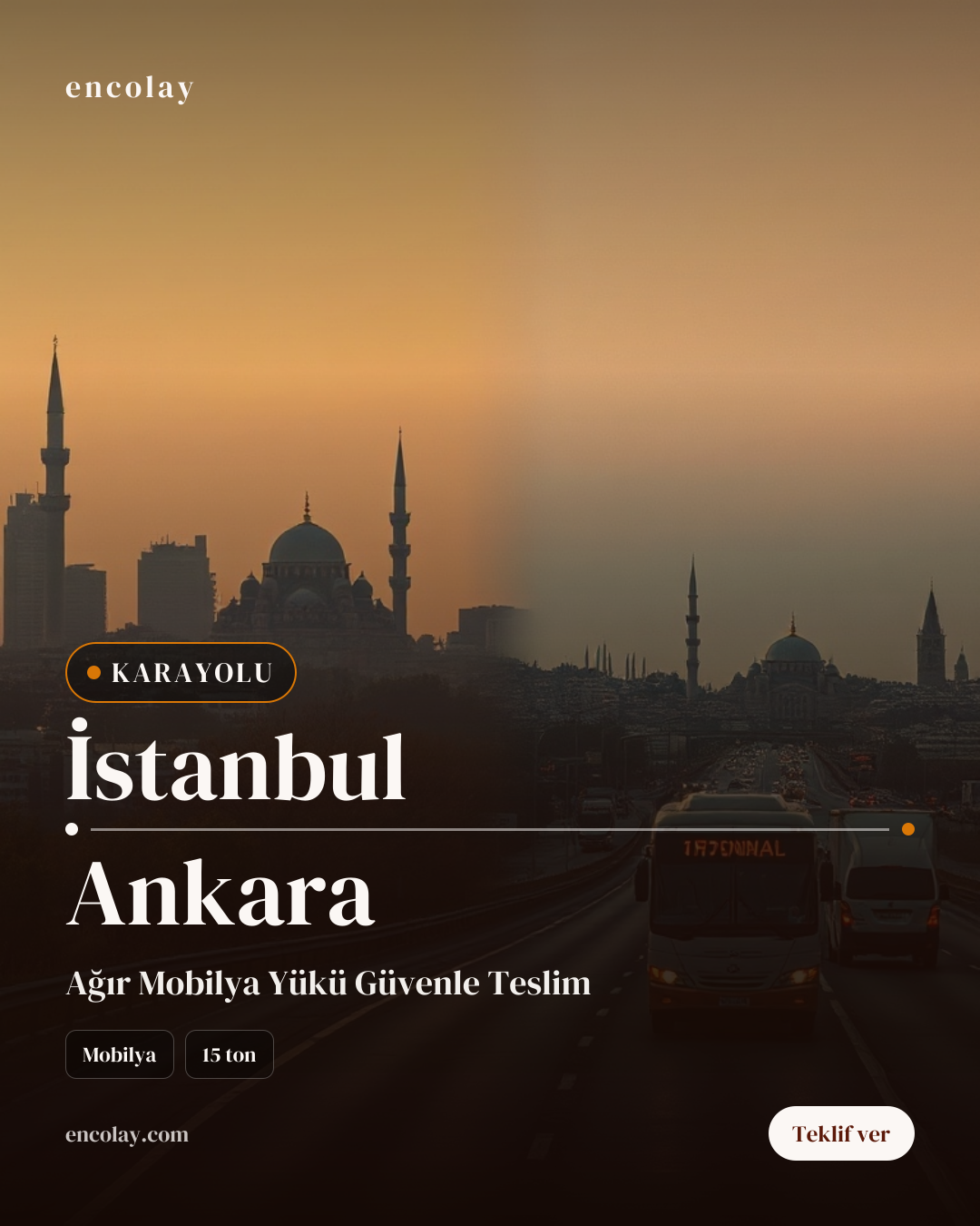 İstanbul-Ankara arası 15 ton mobilya karayolu taşıması