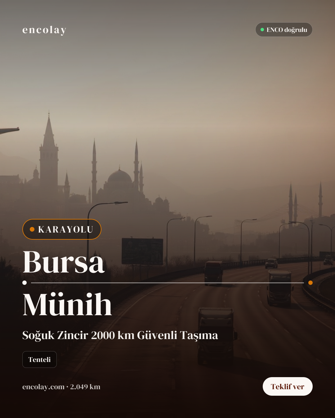 Boş araç · Bursa → Münih
